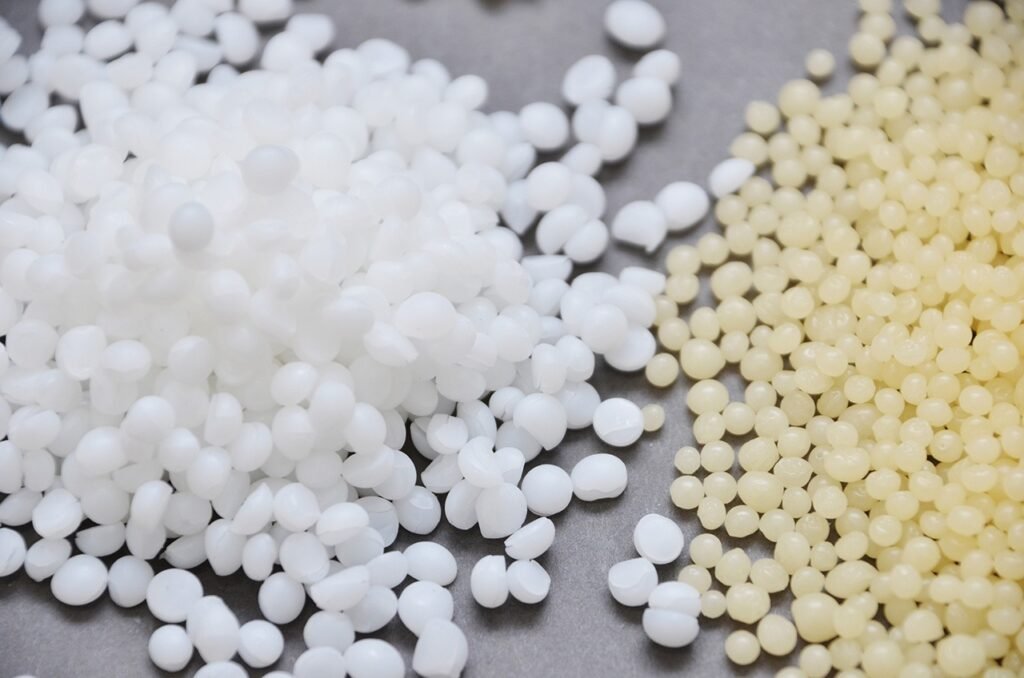 Close-up of synthetic wax beads commonly used for long-lasting car wax coatings